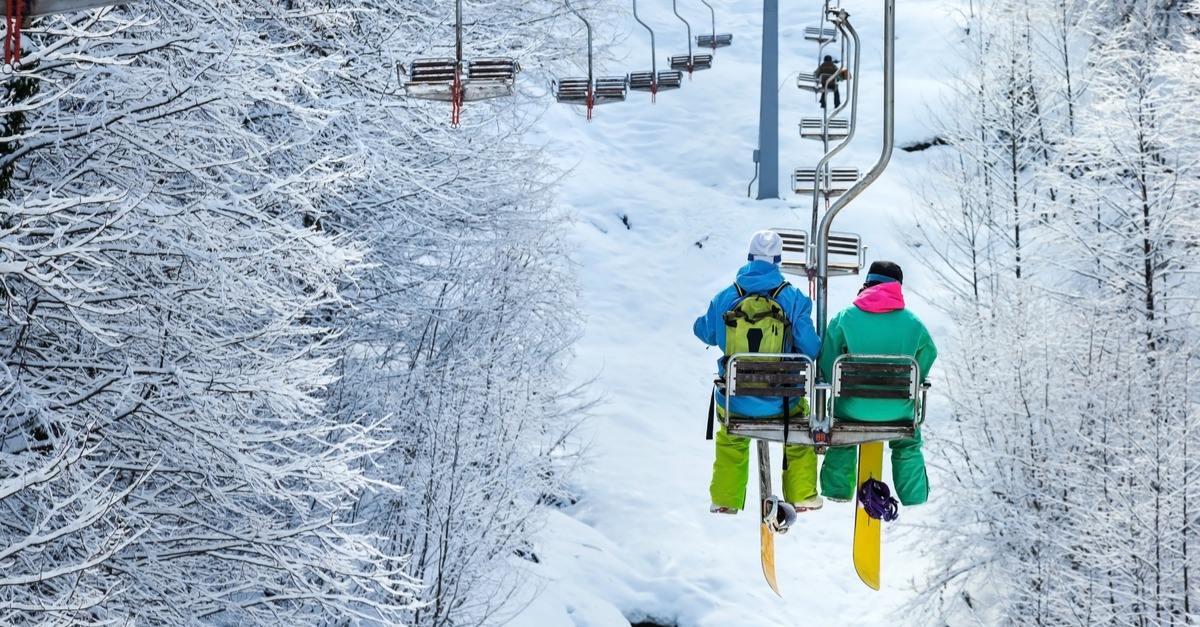 Electric car on winter sports