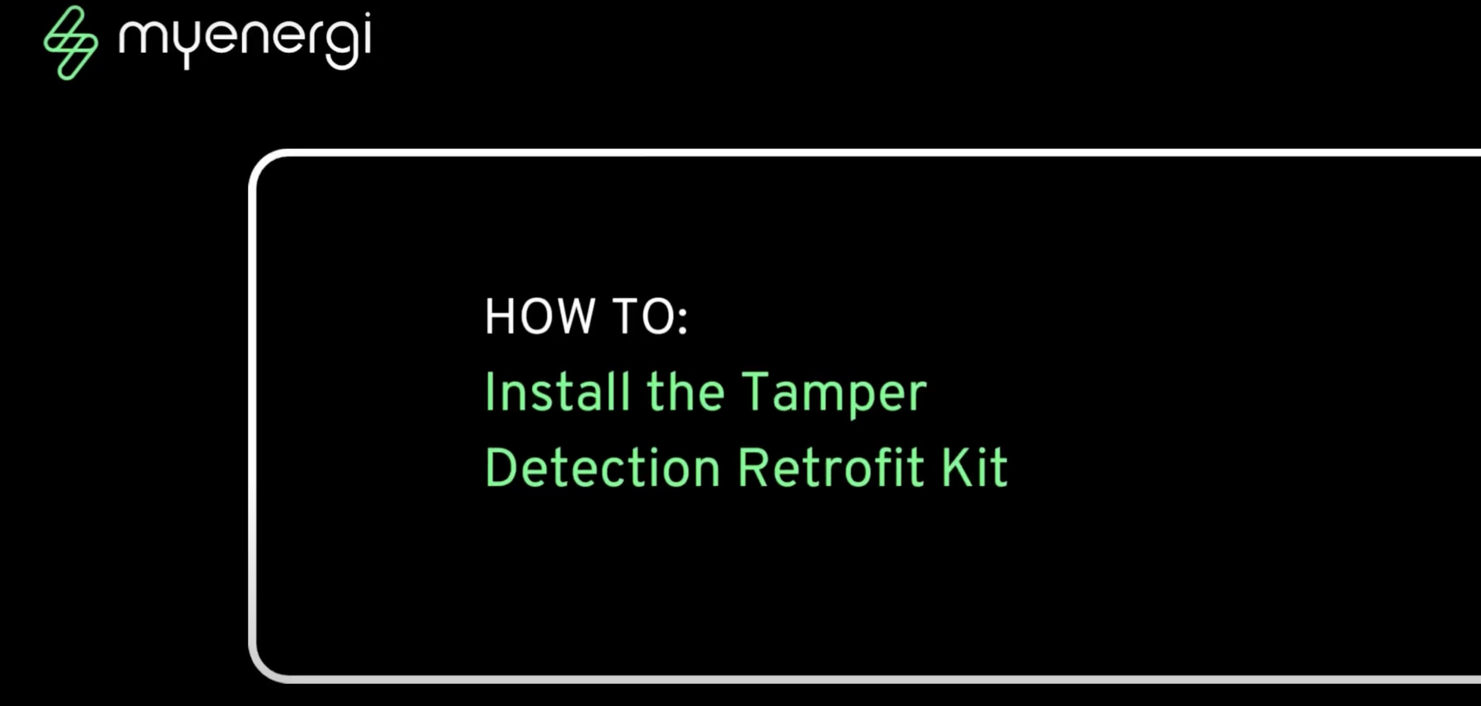 How to install a tamper kit