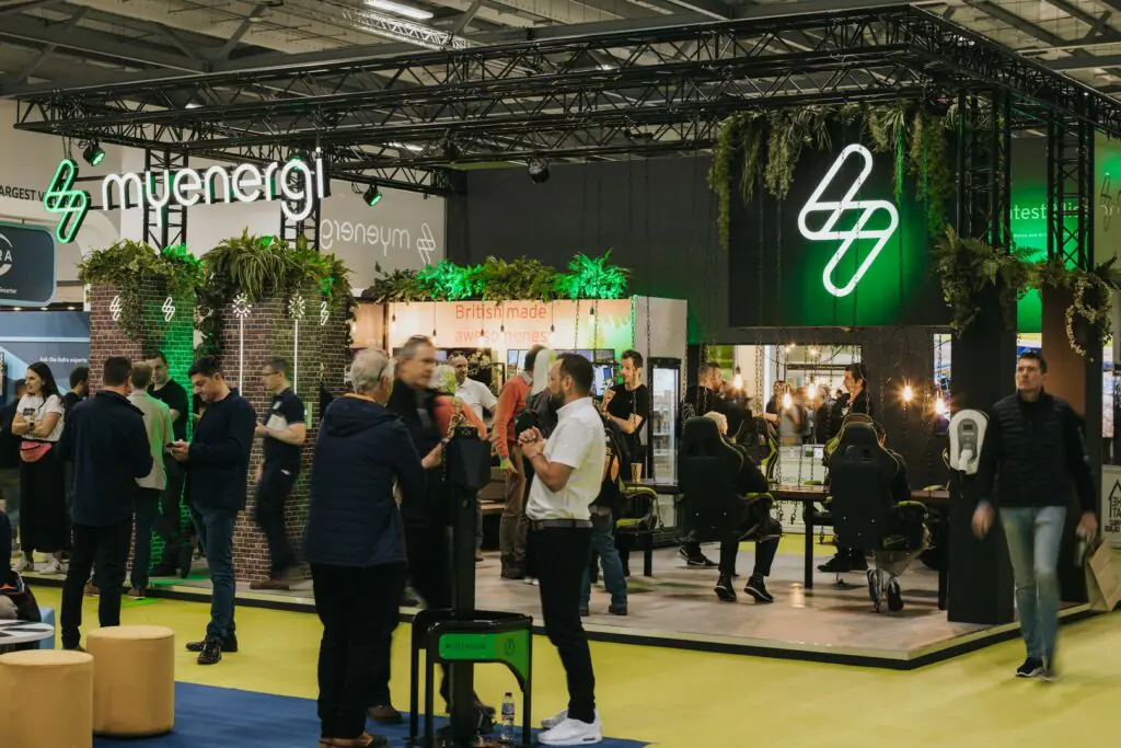 Image of myenergi trade show stand at Fully Charged 2022