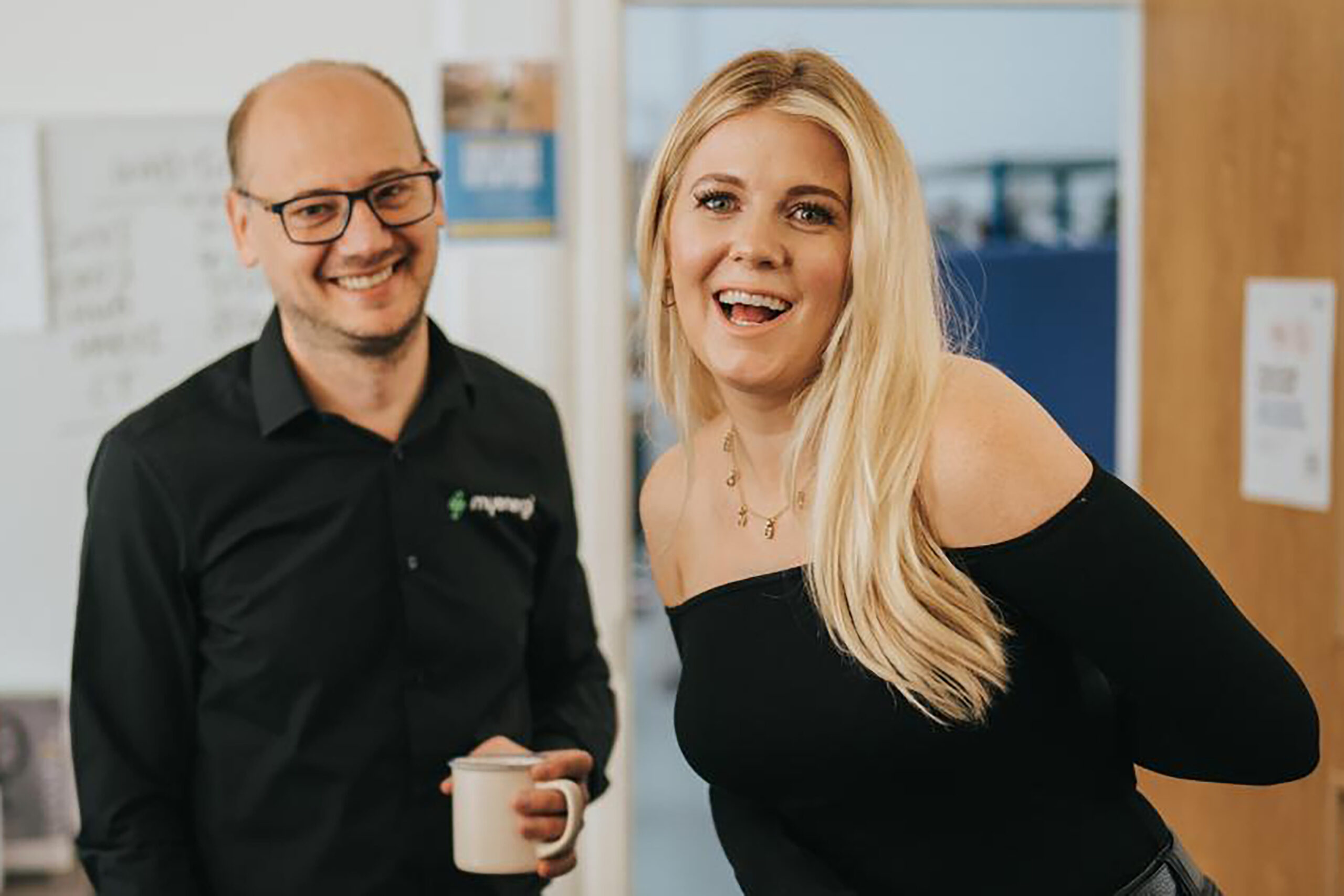 Co-founders of renewable energy tech firm, myenergi, Lee Sutton and Jordan Brompton at the myenergi offices in 2017.