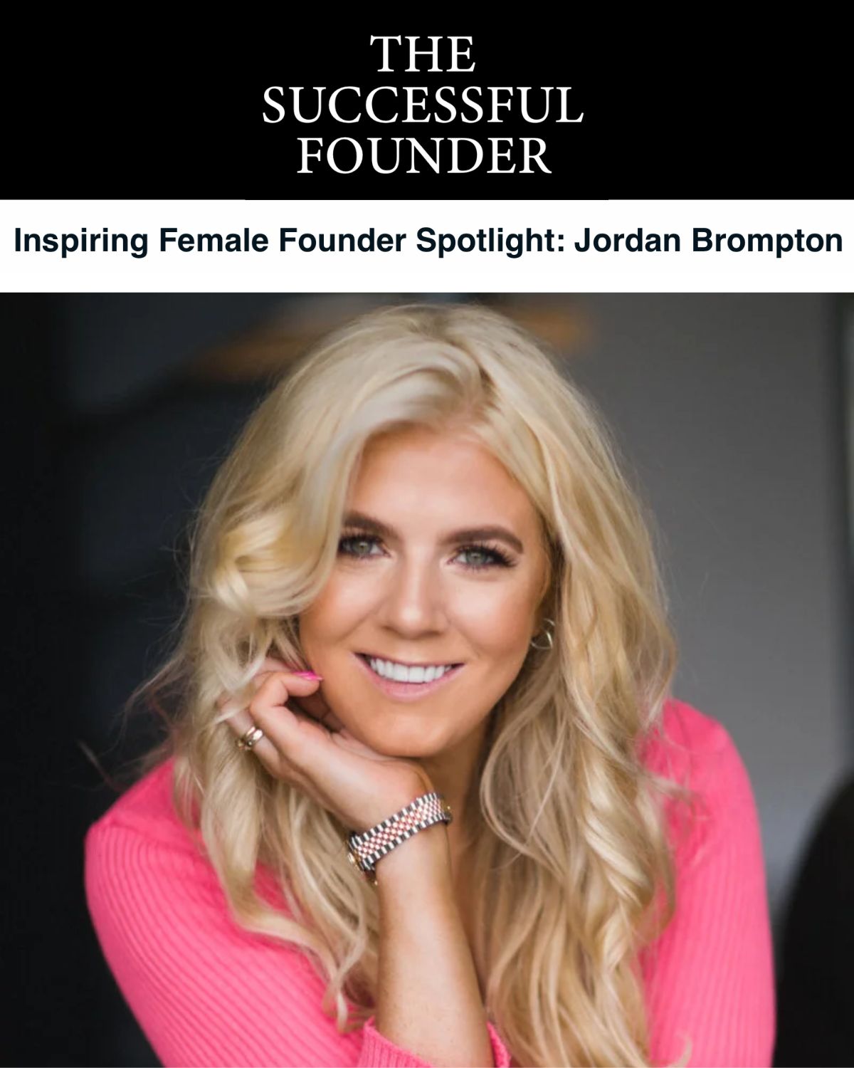 A photo of Jordan Brompton with 'The Successful Founder' written above